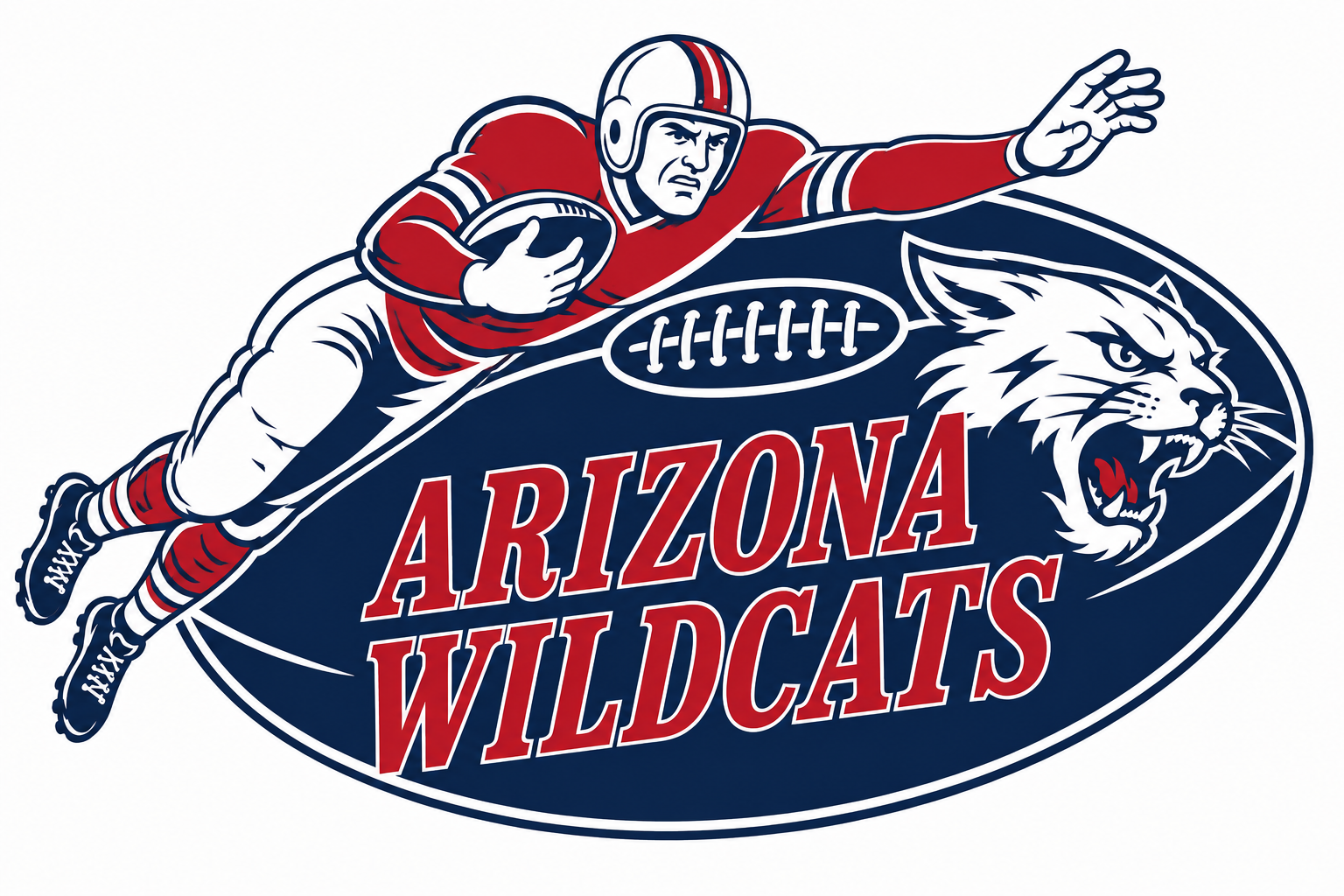 Arizona Wildcats Football Retro Graphic Wall Art