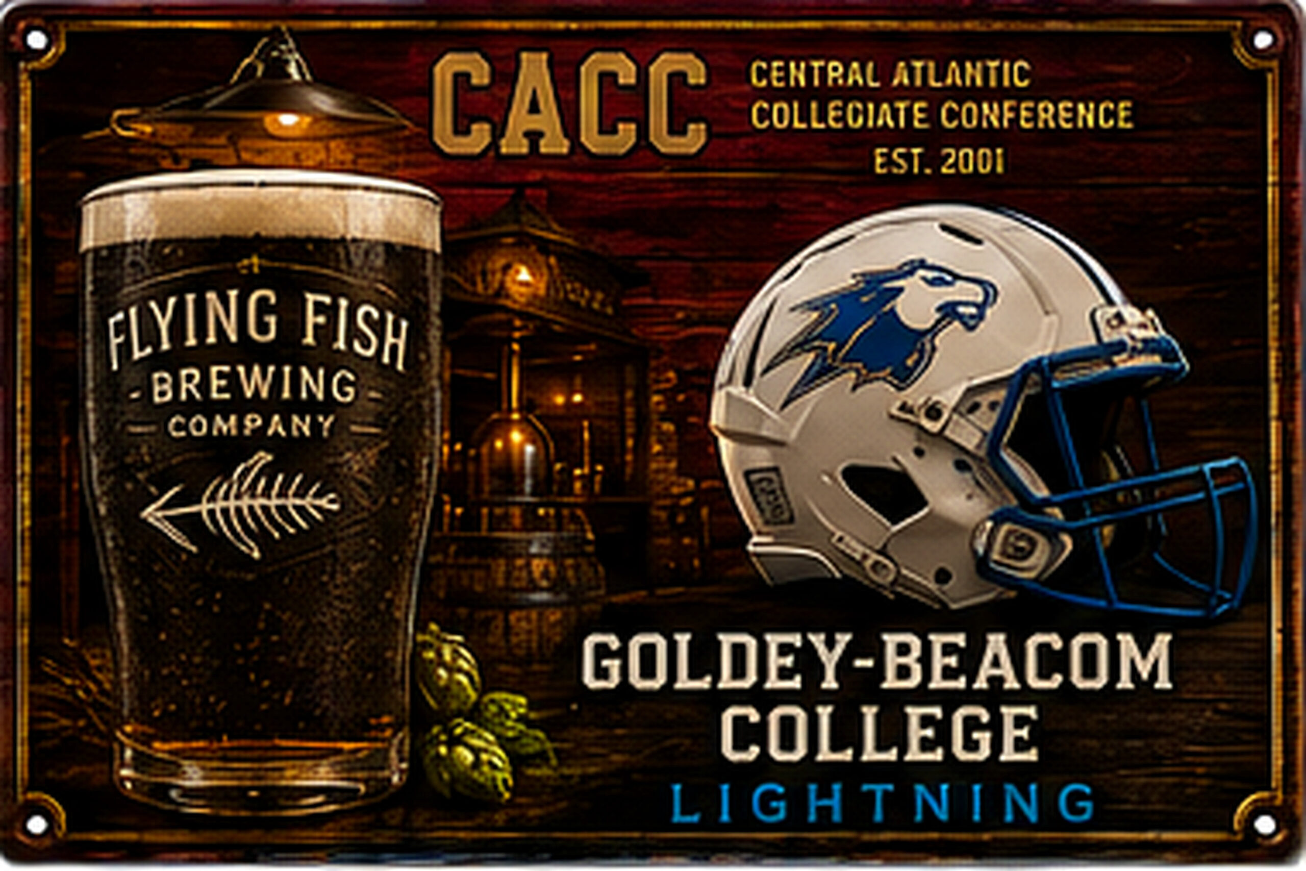 Goldey-Beacom College Lightning CACC Brewing Wall Sign