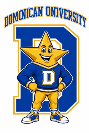 Dominican University Blue and Gold Star Mascot Wall Art
