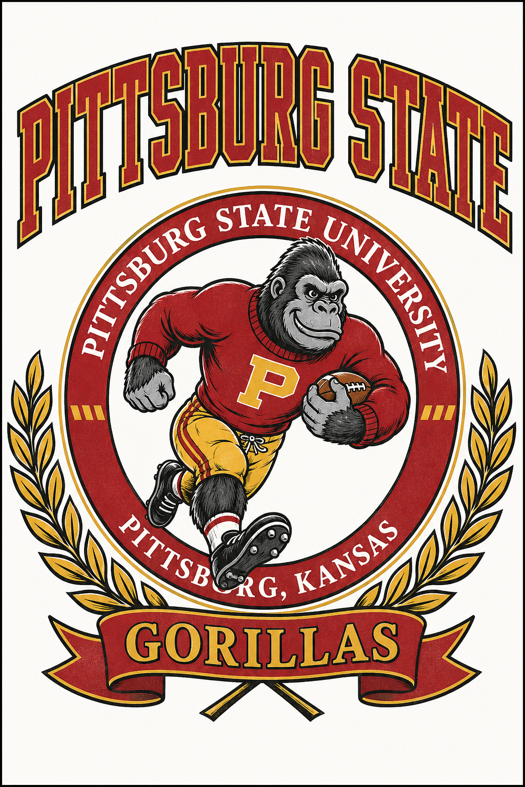 Pittsburg State Gorillas Football Poster Design