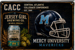 Mercy University Mavericks CACC Football Beer Sign