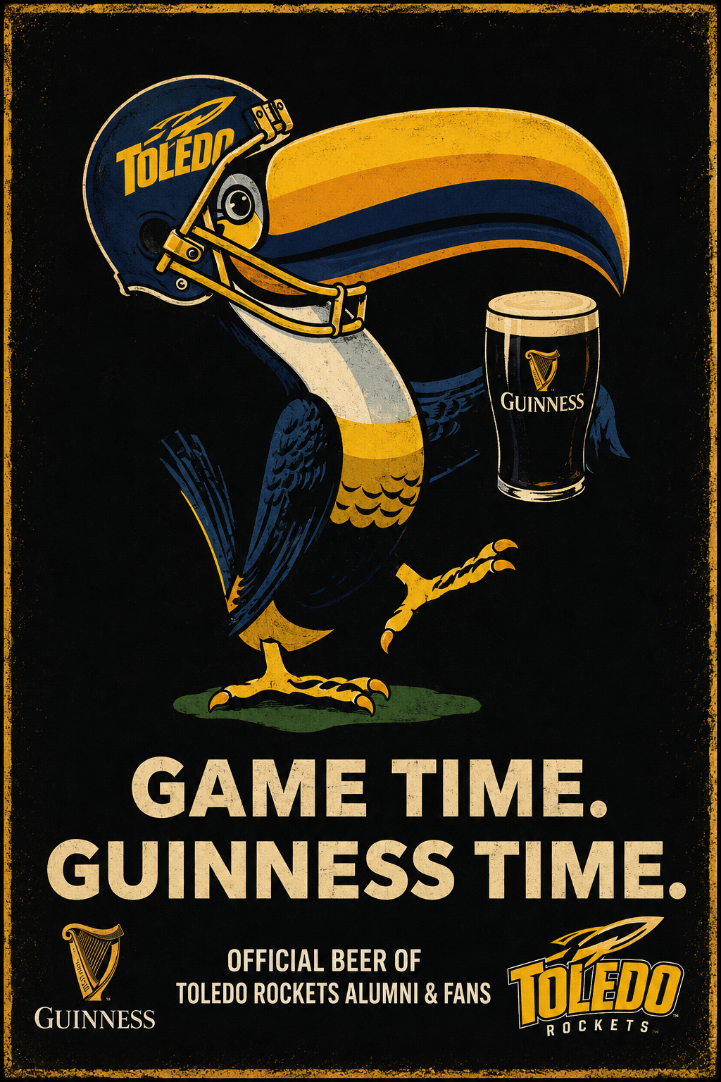 Toledo Rockets Guinness Game Time Vintage-Style Wall Art