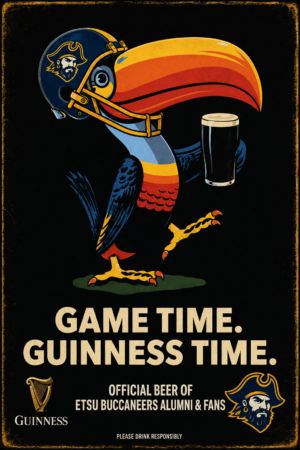 Game Time Guinness Buccaneers Pirate Bird Wall Sign