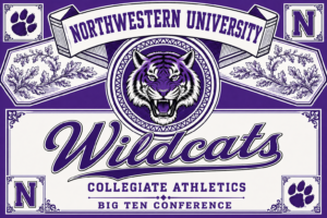 Northwestern Wildcats Purple and White Collegiate Wall Art