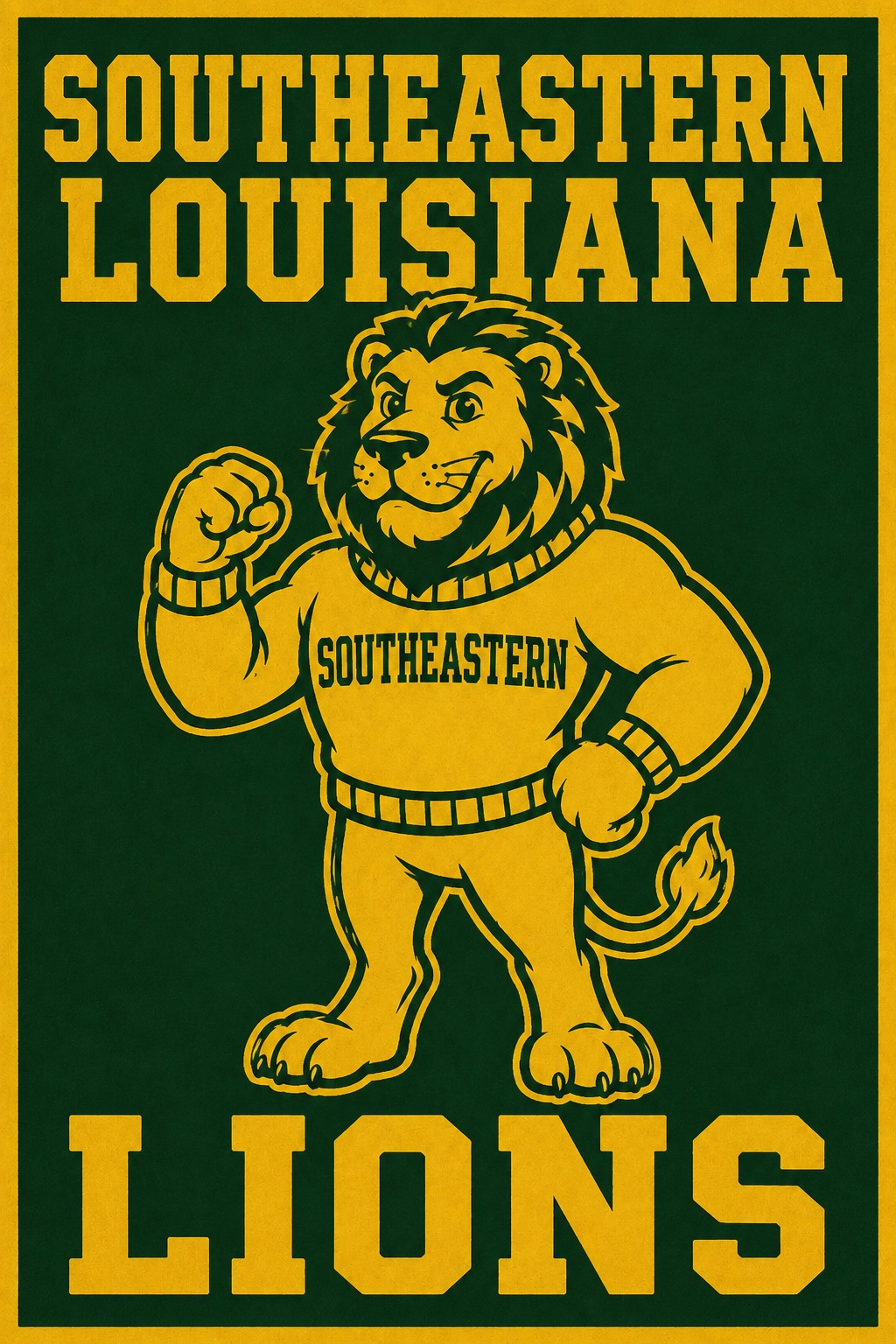 Southeastern Louisiana Lions Green and Gold Wall Art