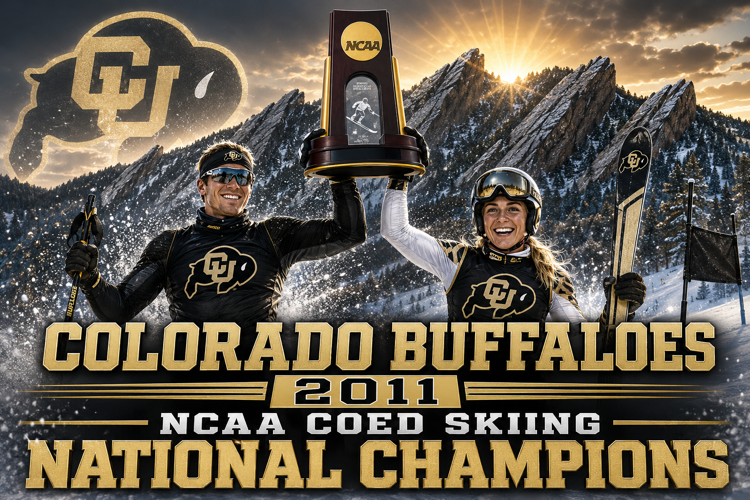 Colorado Buffaloes 2011 NCAA Coed Skiing Poster