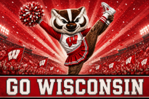 Go Wisconsin Badger Cheerleader Stadium Wall Art