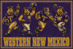 Western New Mexico Football Mustangs Vintage-Style Wall Art