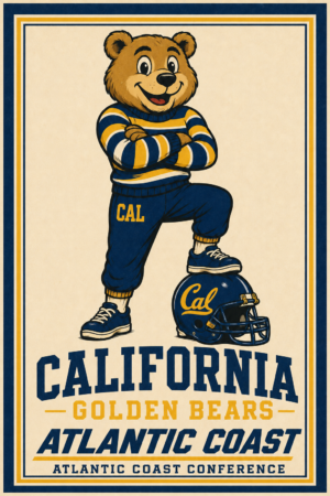 California Golden Bears Atlantic Coast Bear Poster