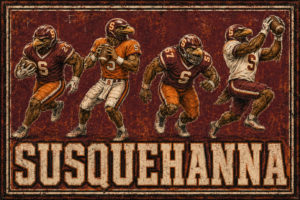Distressed Susquehanna Football Eagles Wall Art