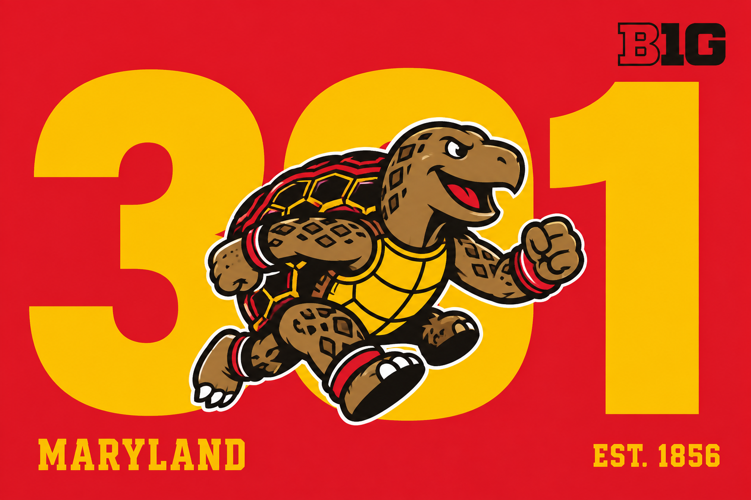 Maryland Terrapin Basketball BIG Graphic Wall Art