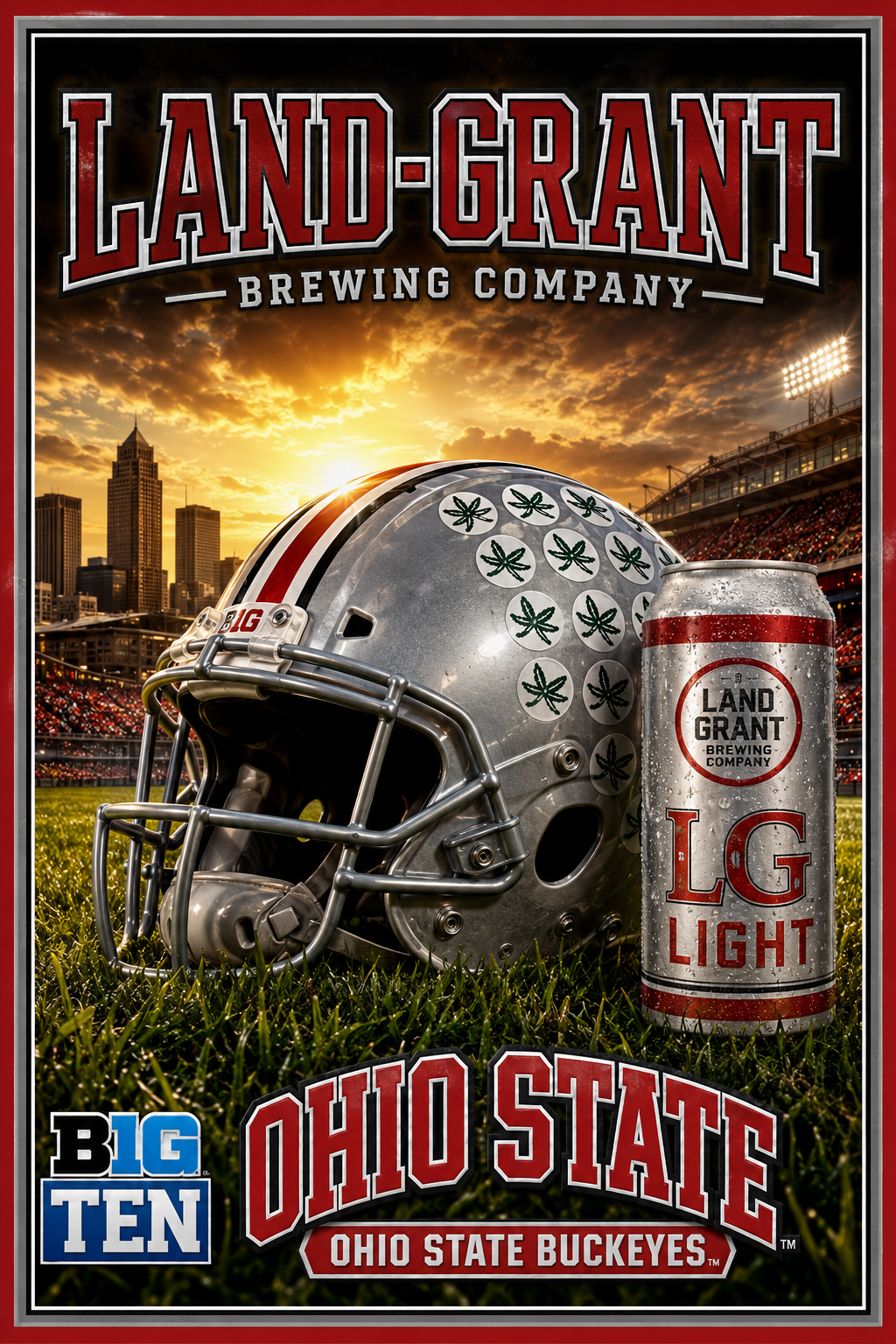 Land-Grant Brewing Company Ohio State Football Poster