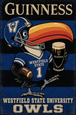 Guinness Westfield State Owls Football Graphic Wall Art