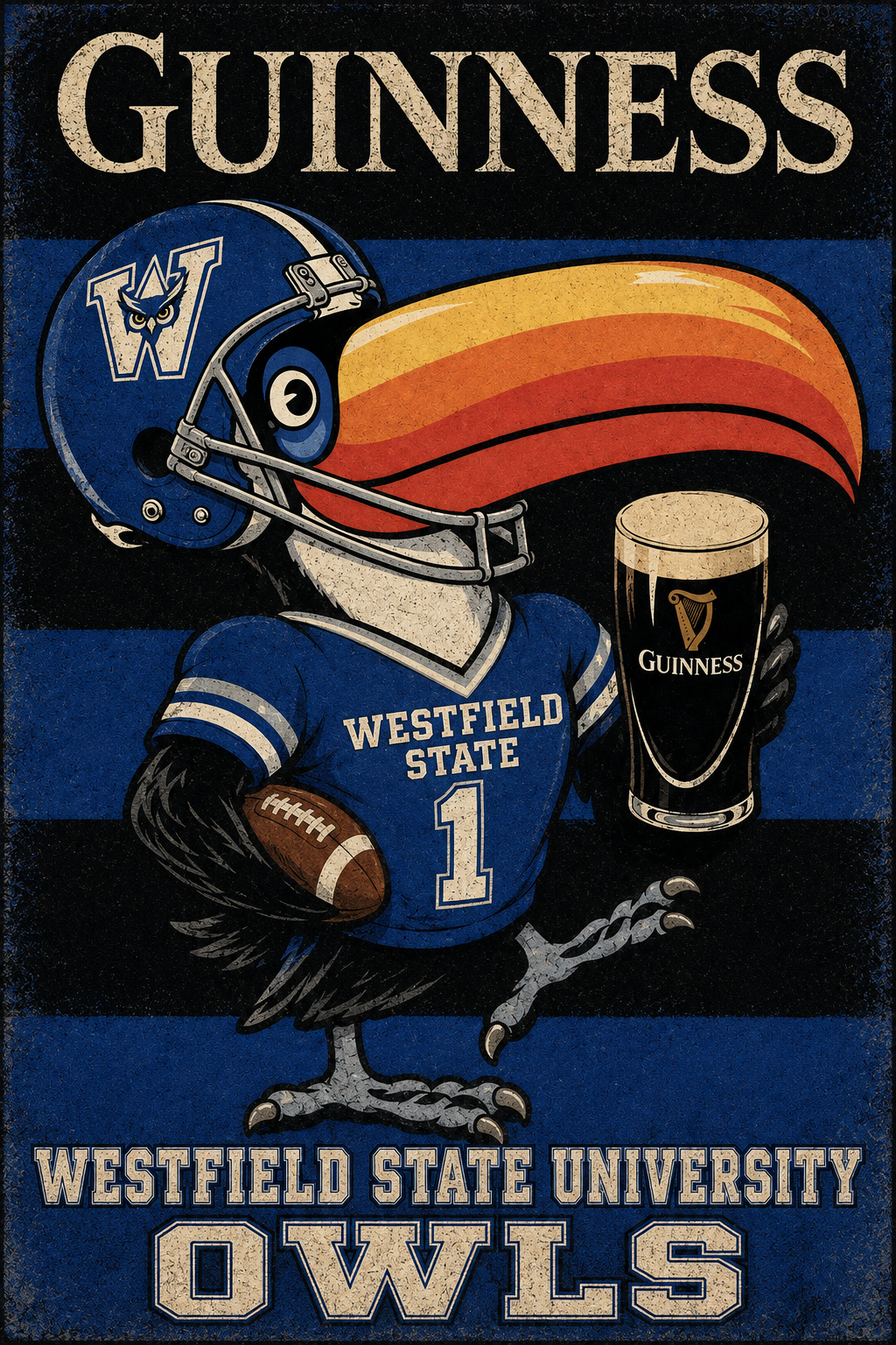 Guinness Westfield State Owls Football Graphic Wall Art