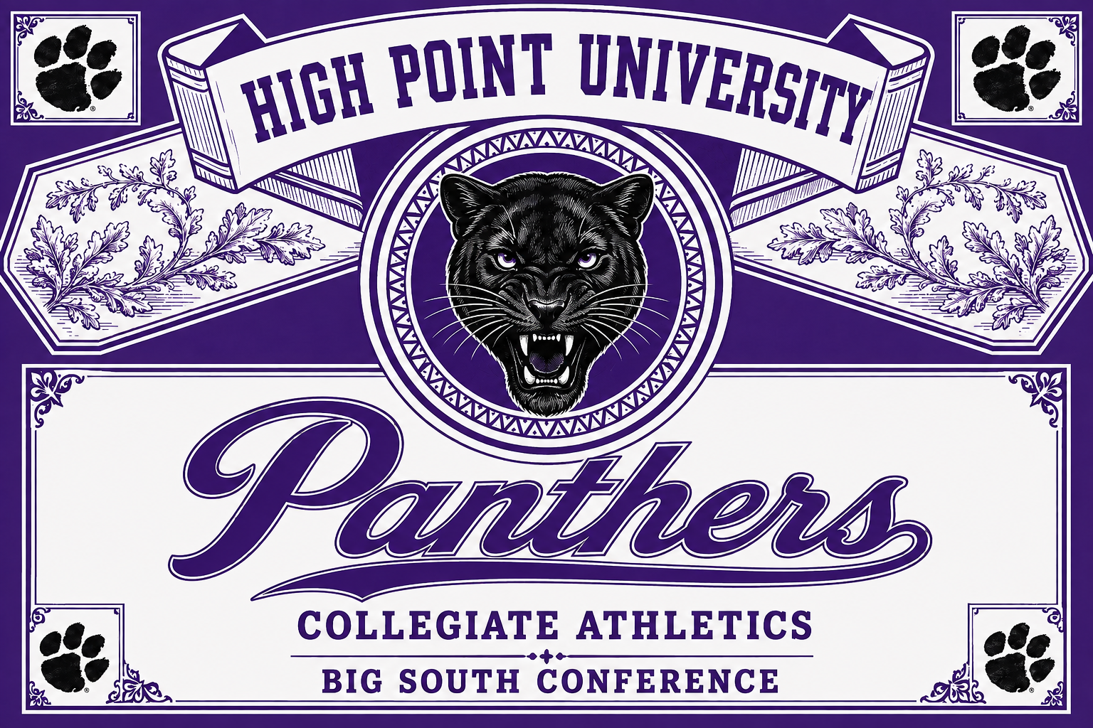 High Point University Panthers Collegiate Athletics Wall Art