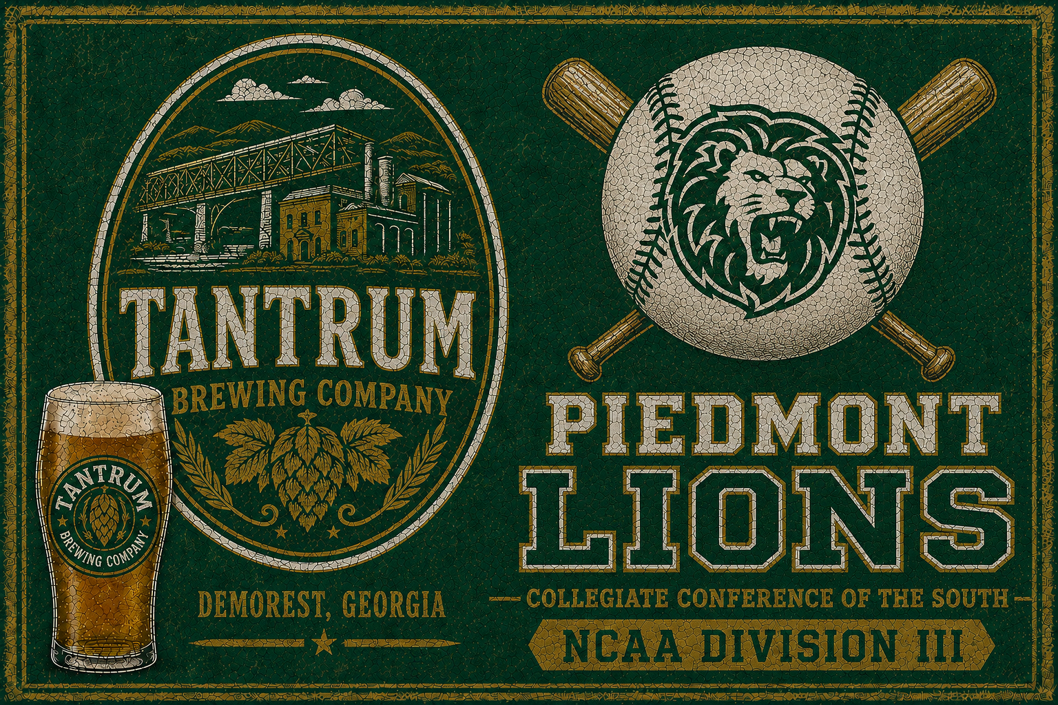 Tantrum Brewing Company Piedmont Lions Vintage-Style Wall Art