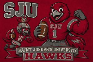 Saint Joseph's University Hawks Football Mascot Graphic