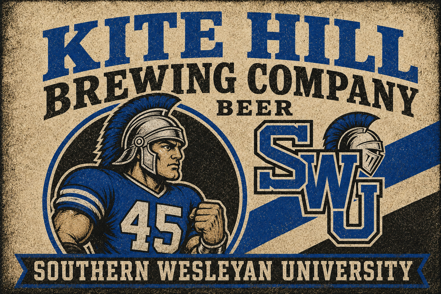 Kite Hill Brewing Company SWU Football Vintage-Style Wall Art