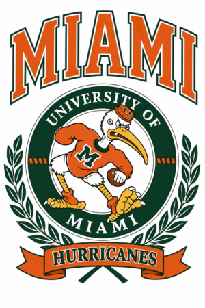 Miami University Hurricanes Orange & Green Mascot Wall Art