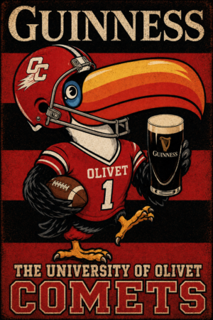Guinness-Inspired University of Olivet Comets Football Poster