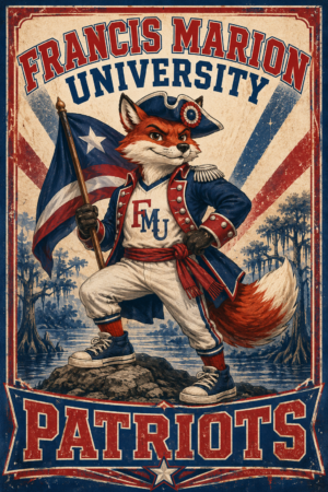 Francis Marion University Patriots Fox Mascot Poster