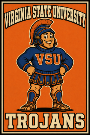 Virginia State Trojans Mascot Wall Art Print