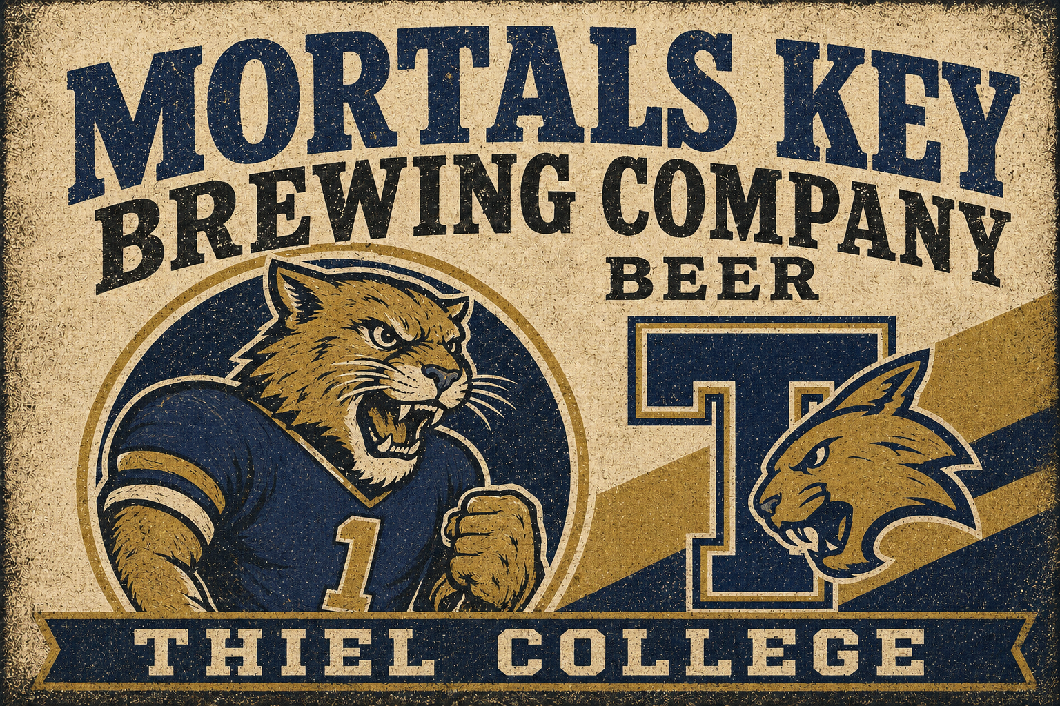 Mortalskey Brewing Company Thiel College Bobcat Wall Art