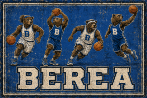 Bear Basketball Team Retro-Style Wall Art