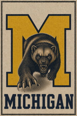 Michigan Bear Vintage-Style Wall Art Poster