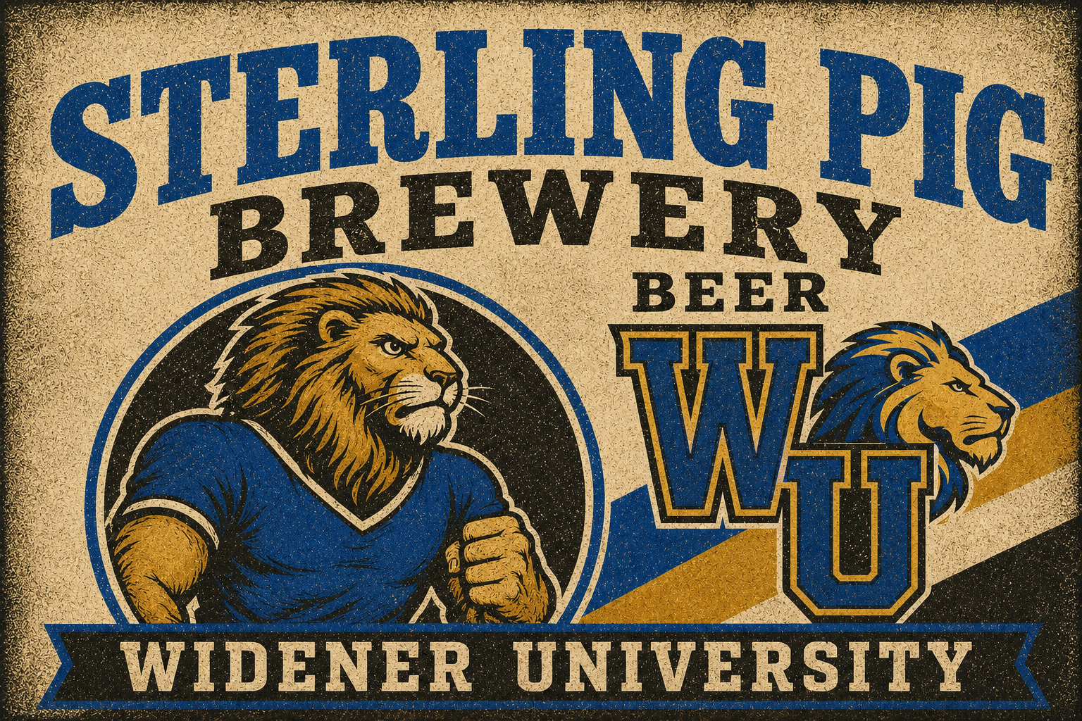 Sterling Pig Brewery Widener University Lion Wall Art