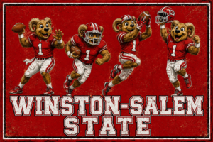 Winston-Salem State Rams Football Distressed Wall Art