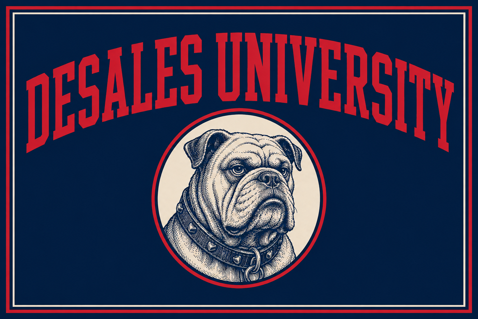 DeSales University Bulldog Vintage-Style Wall Art
