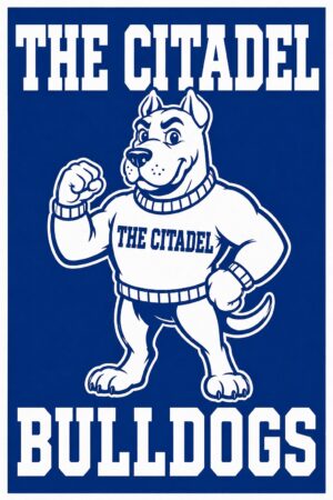 The Citadel Bulldogs Blue and White Mascot Wall Art