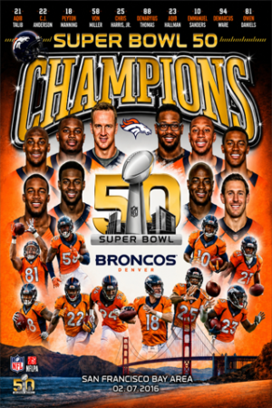 Super Bowl 50 Champions Football Collage Poster