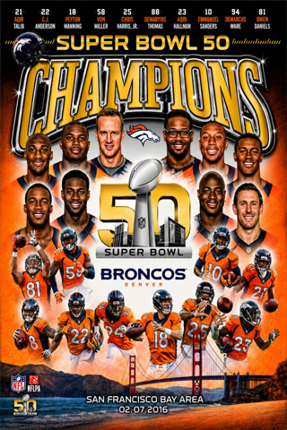 Super Bowl 50 Champions Football Collage Poster