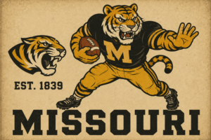 Missouri Tiger Football Vintage-Style Wall Art