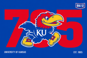 KU Jayhawk 75 Big 12 University of Kansas Wall Art