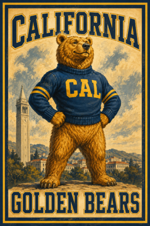 California Golden Bears Bear Vintage-Style Wall Art