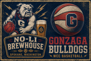 Gonzaga Bulldogs No-Li Brewhouse Vintage-Style Basketball Art