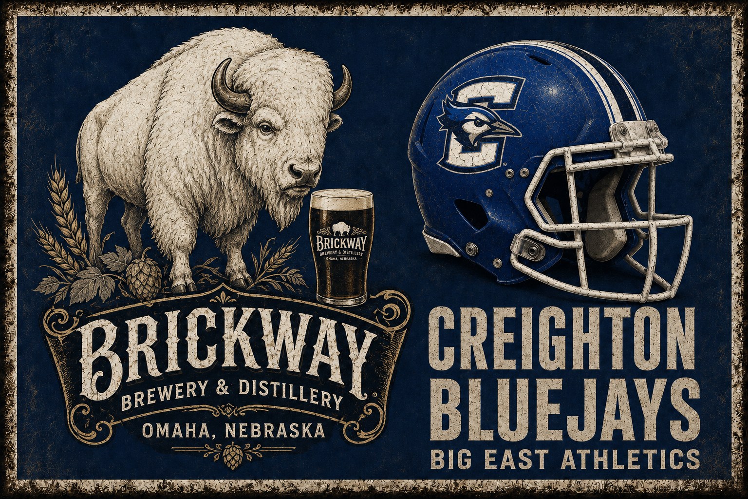 Brickway Brewery Creighton Bluejays Bison Wall Art