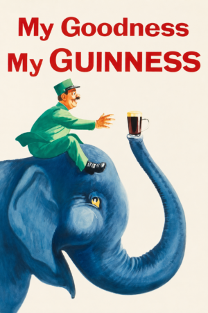 My Goodness My Guinness Elephant Wall Art Print