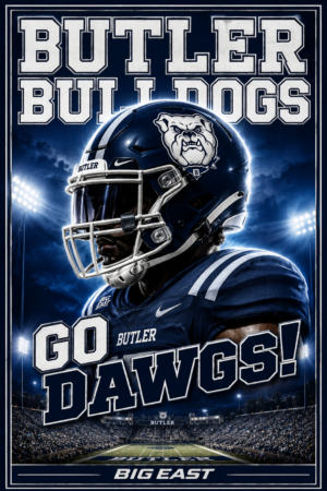 Butler Bulldogs Go Dawgs Football Poster