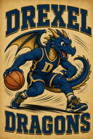 Drexel Dragons Basketball Dragon Graphic Wall Art