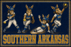 Southern Arkansas Baseball Donkey Team Vintage-Style Wall Art
