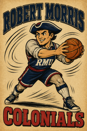 Robert Morris Colonials Vintage-Style Basketball Poster