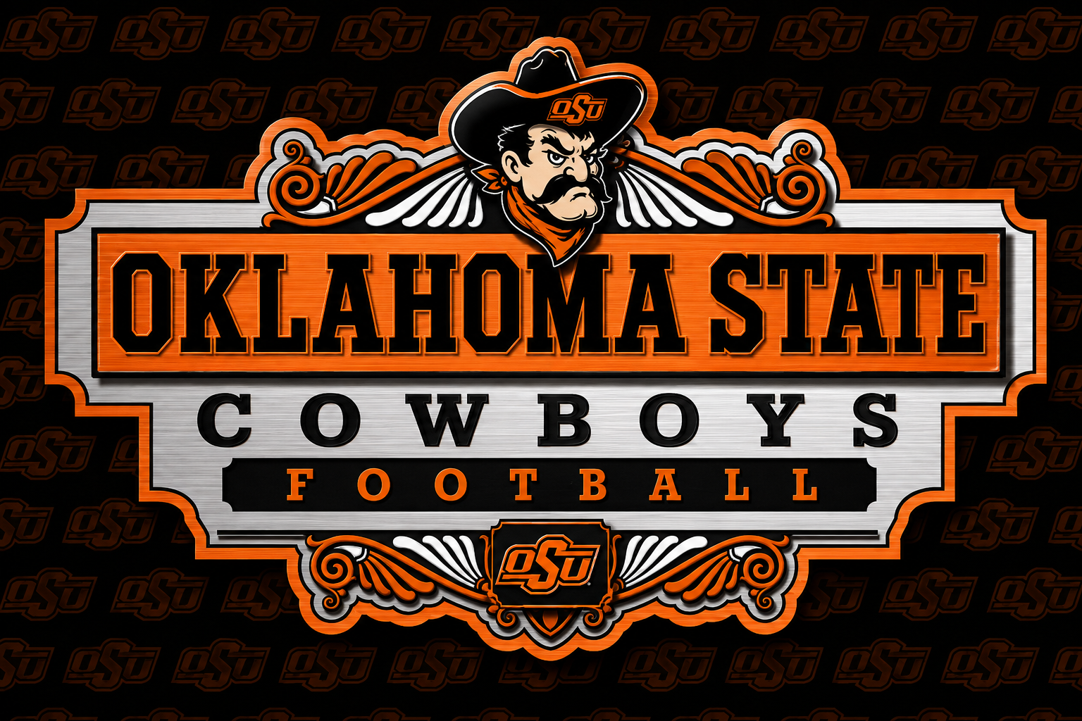 Oklahoma State Cowboys Football Cowboy Graphic Sign