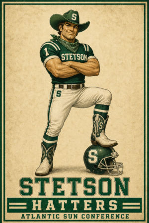Stetson Hatters Football Vintage-Style Poster