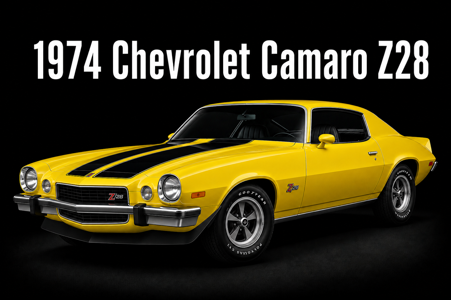 1974 Chevrolet Camaro Z28 Yellow Muscle Car Wall Art