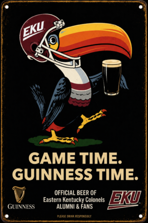 EKU Gamecock Guinness Time Vintage-Style Metal Sign