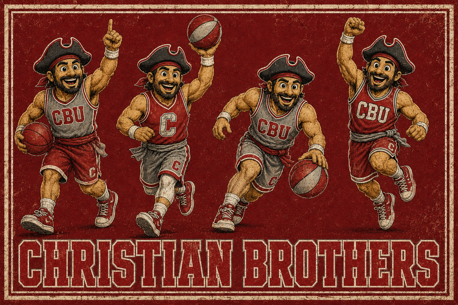 Christian Brothers Basketball Pirate Team Wall Art